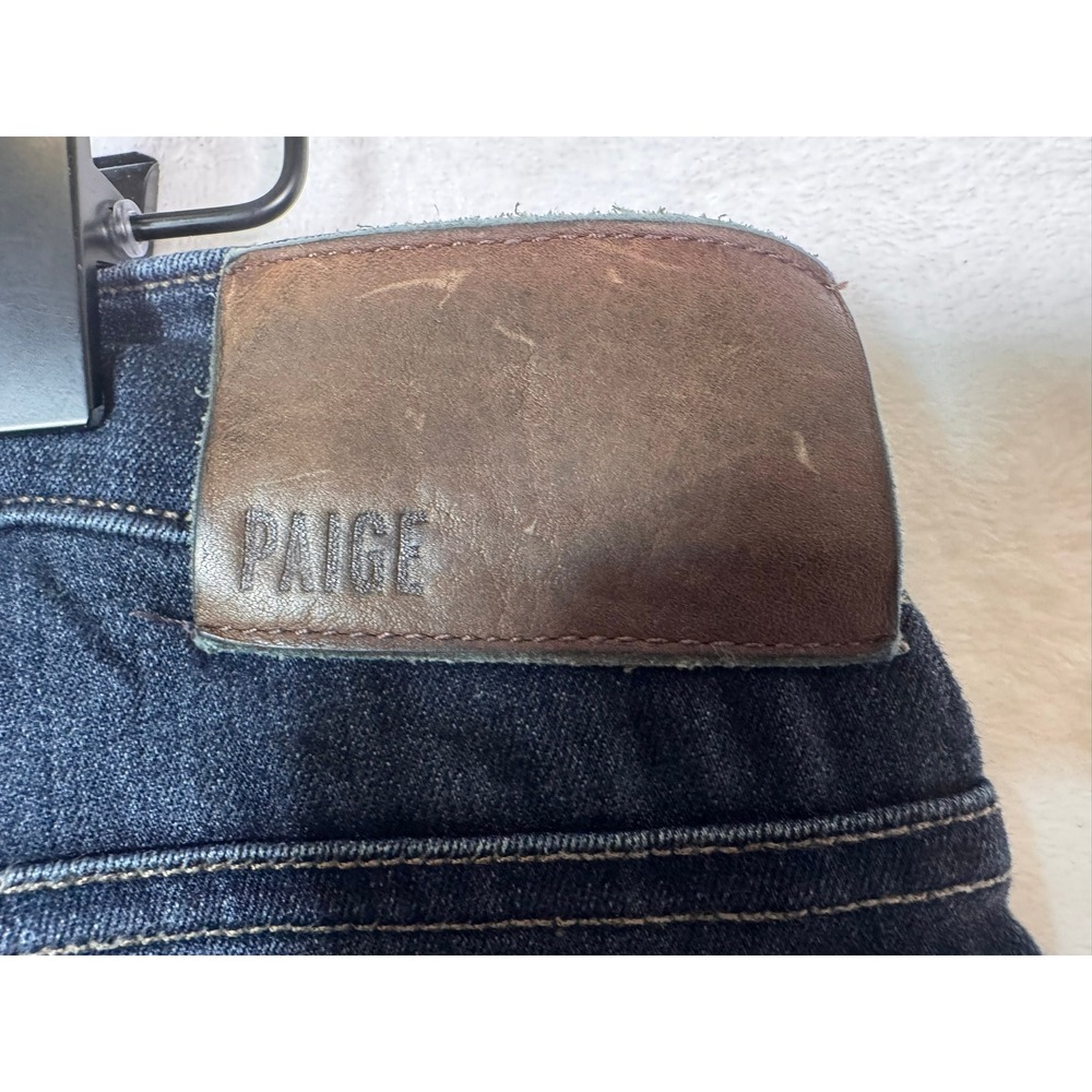Paige Women Federal Slim Straight Leg Dark Wash Blue Denim Jeans Sz 34 Ultrasoft - Picture 12 of 12
